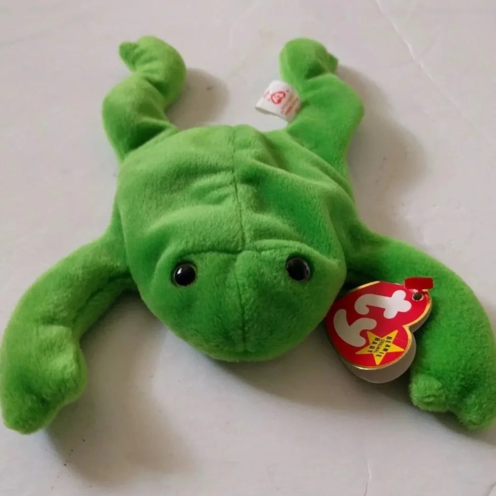 TY BEANIE BABY LEGS THE FROG GREEN  1993 P.V.C. PELLETS ((RARE)) ((RETIRED))
